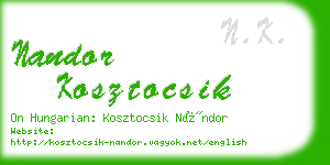 nandor kosztocsik business card